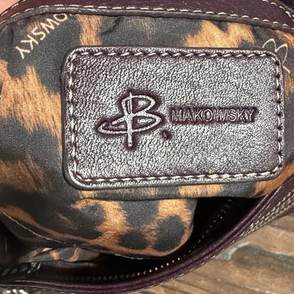 B. Makowsky Perfectly Plum Leather Crossbody Bag
